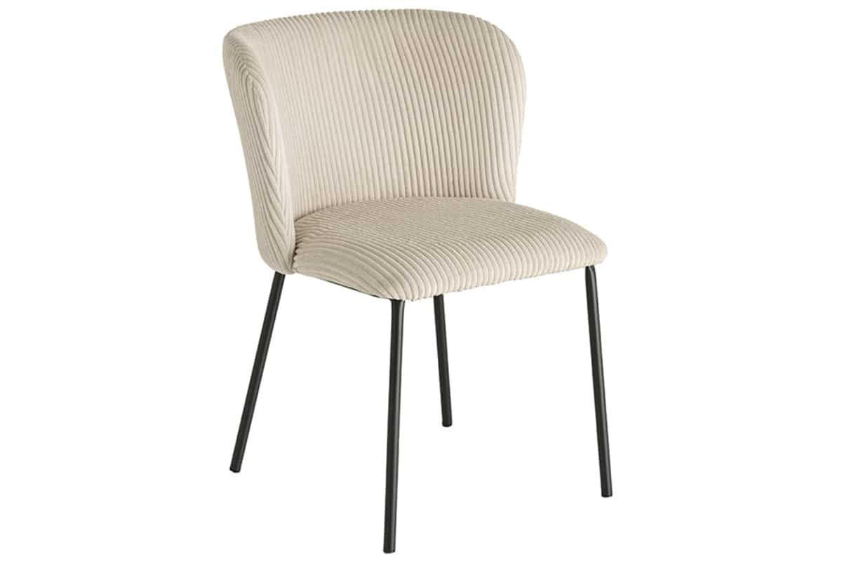 STUHL LYON Cord Beige 75 cm - Beige/Schwarz, Textil/Metall (54/75/58cm) - riess-ambiente