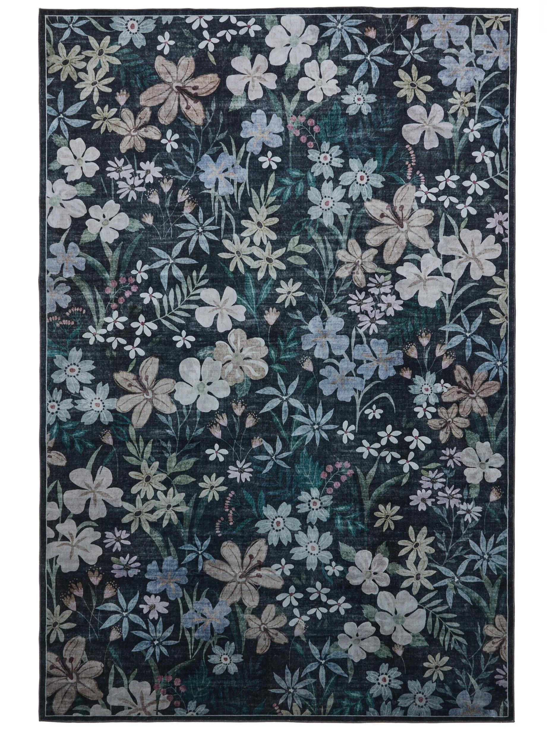 TEPPICH Milly waschbar Multicolor/Schwarz 200/300 cm - Multicolor/Schwarz, Kunststoff/Textil (200/300cm) - benuta