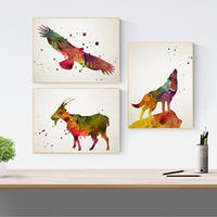 POSTER Set Mit 3 Tiere Aquarell A3 Rahmenlos - Klar, Papier (29.7/5/42cm) - Nacnic