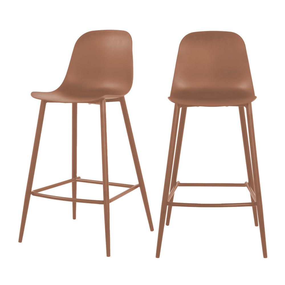 BARHOCKER - Plastik - Terrakotta - 4er-Set - Terracotta, Kunststoff (48/92/50cm) - Drawer