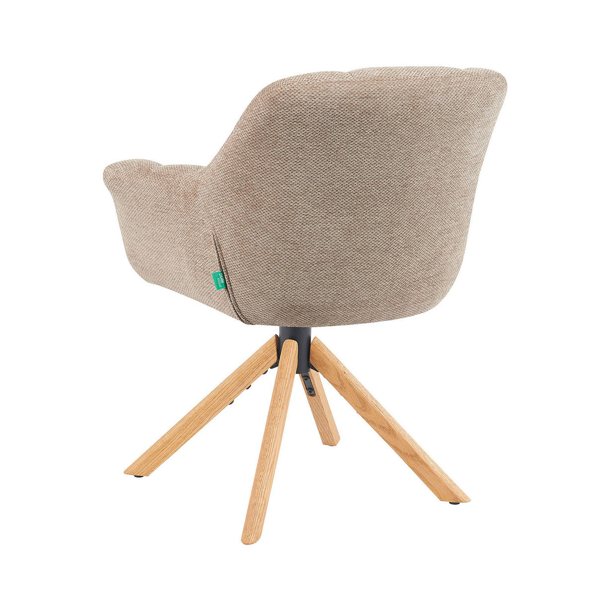 DREHSTUHL Mika-Nea - Honigeiche/Beige, Eichenholz/Holz (65/81/66cm) - DUBI Möbel