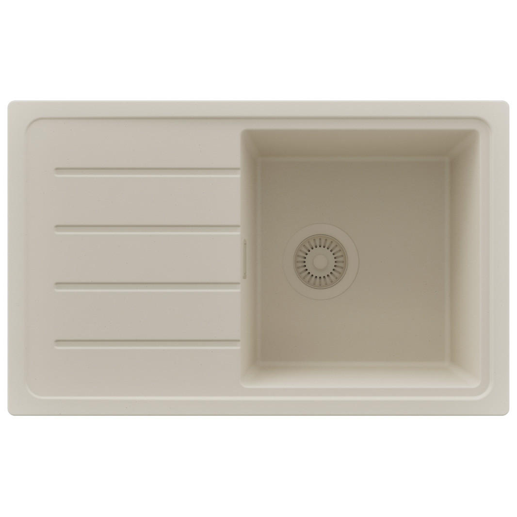 SPÜLBECKEN Kopenhagen Easy, 2-er set Beige 70/44 cm 1 Becken + Ablauf-Set ab 45er Unterschrank - Beige, Kunststoff (70/20/44cm) - Primagran