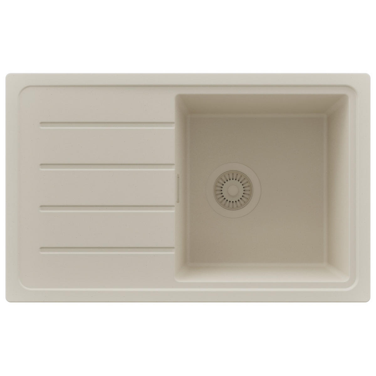 SPÜLBECKEN Kopenhagen Easy, 2-er set Beige 70/44 cm 1 Becken + Ablauf-Set ab 45er Unterschrank - Beige, Kunststoff (70/20/44cm) - Primagran