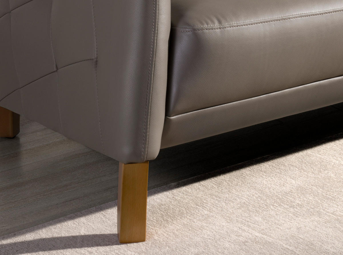 CHESTERFIELD-SOFA Klassisch Grau Honig 262/104/82 cm - Grau/Honig, Leder (262/82/104cm) - ANGEL CERDA