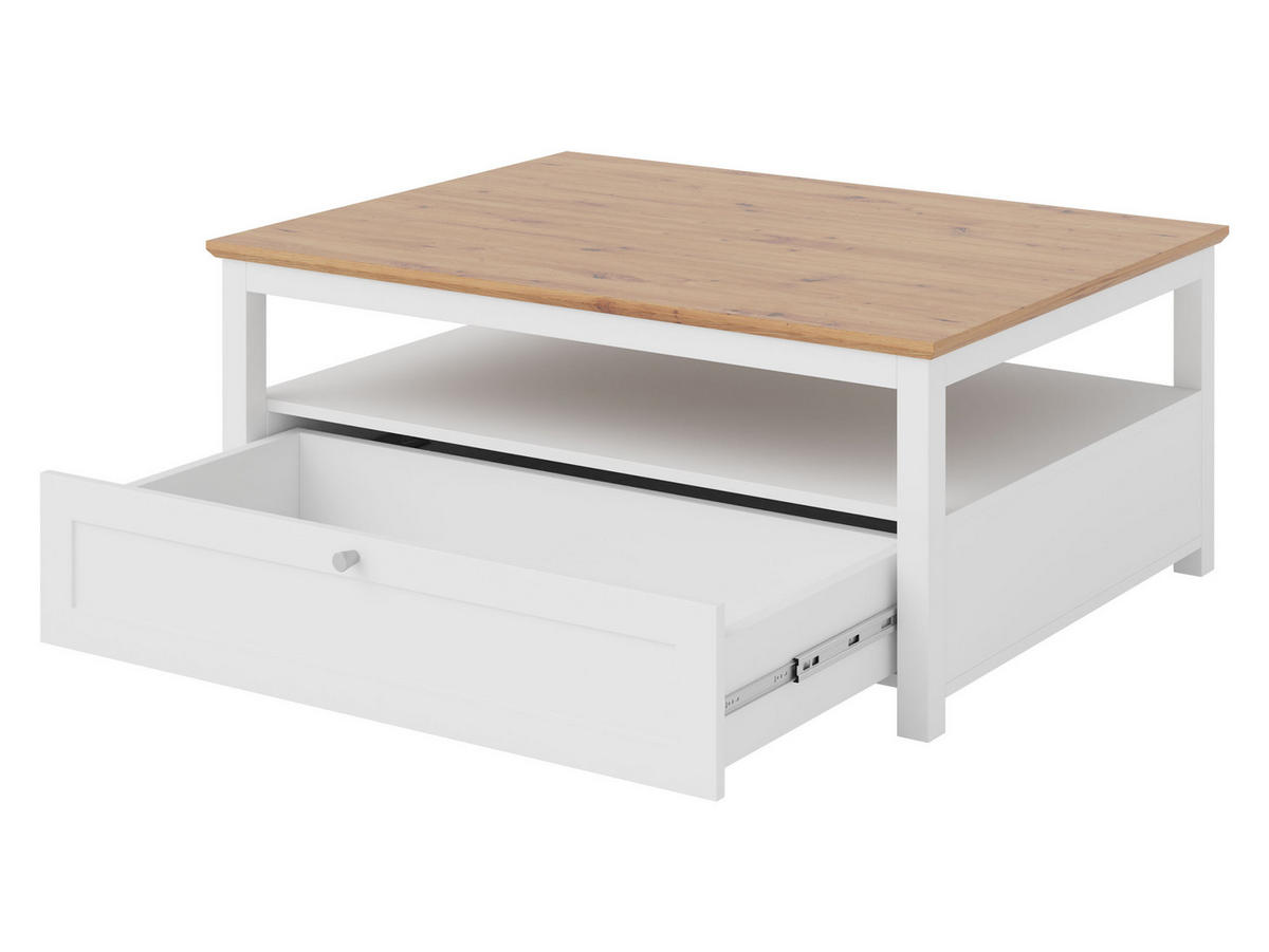 COUCHTISCH Gacoris 1SZ - Hellgrau/Weiß, Holzwerkstoff/Kunststoff (80/108/46cm) - MIRJAN24