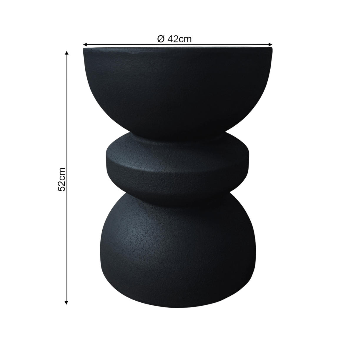 BEISTELLTISCH Schwarz 35/35/44,5 cm - Schwarz, Stein (35/35/44.5cm) - Mobili Rebecca
