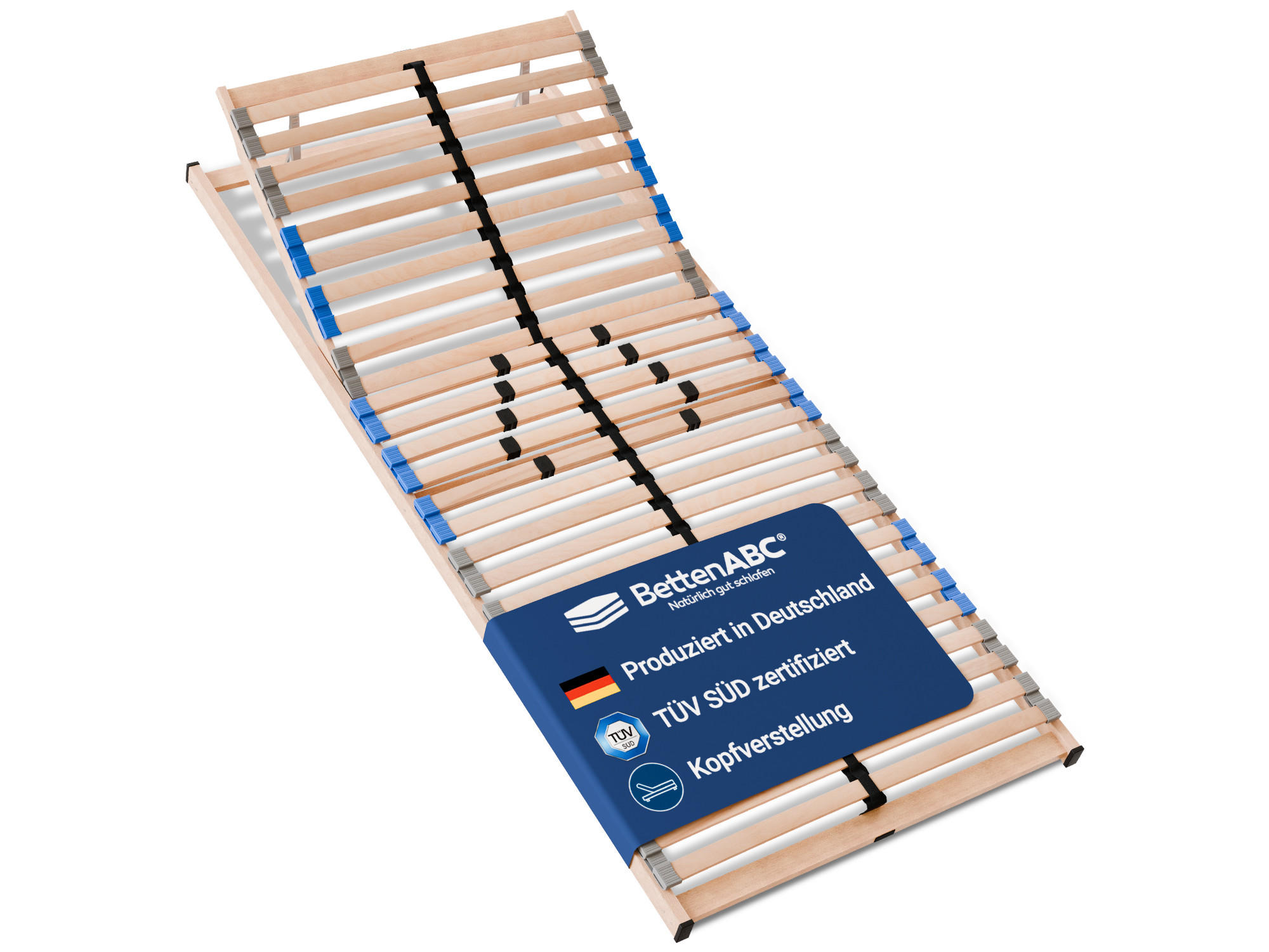 LATTENROST Madera, 7 Zonen, zur Selbstmontage, Größe: 100x200 - Kopfteilverstellung - Braun, Holz (100/200cm) - Betten-ABC