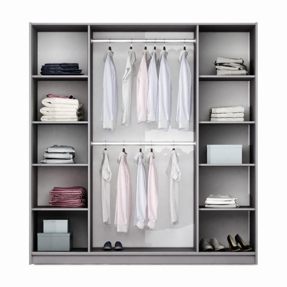 Thumbnail - Beautysofa Drehtürenschrank, Cappuccino, Holzwerkstoff, 4 Schubladen, 210x219x65 cm, Schlafzimmer, Kleiderschränke, Dreh...