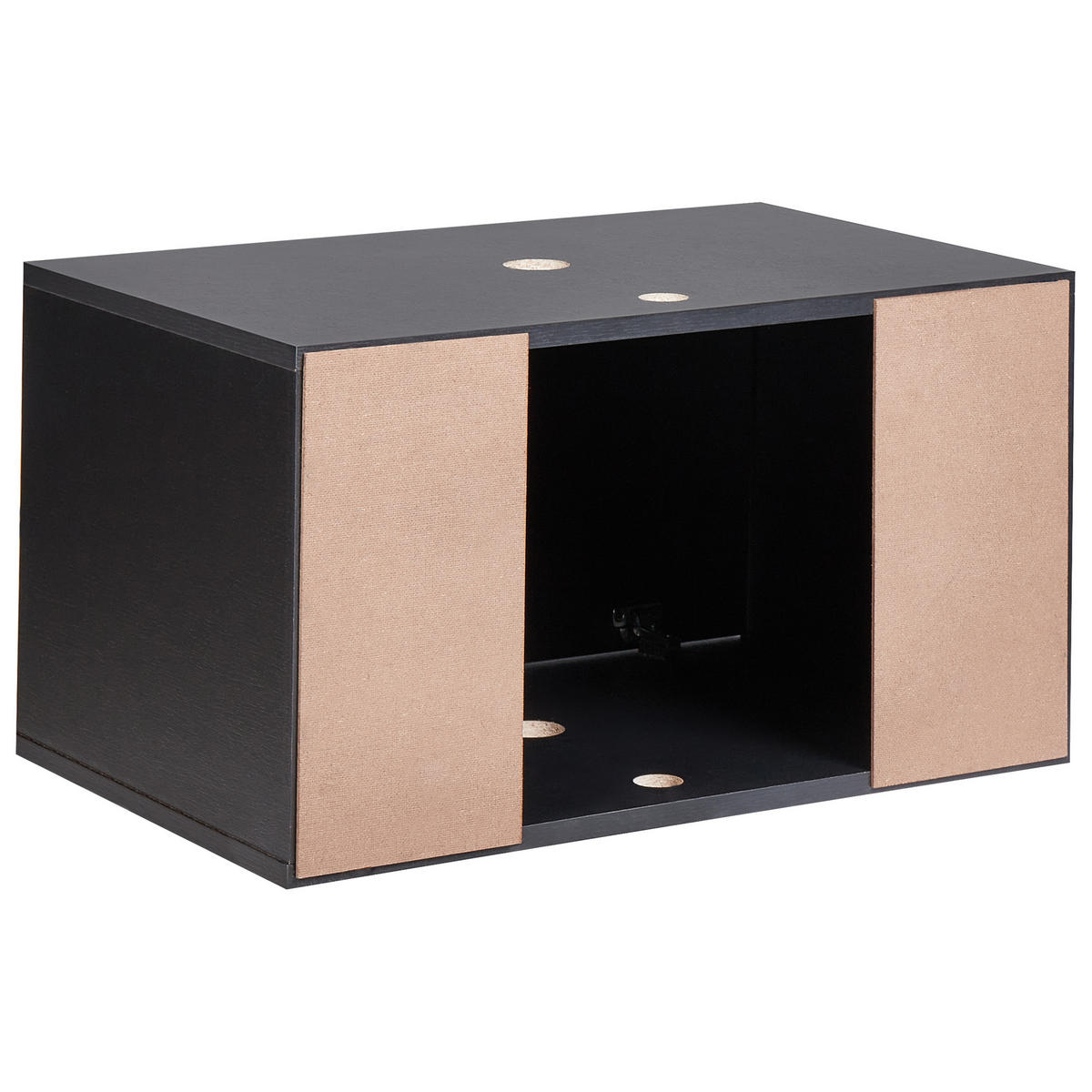 WASCHBECKENUNTERSCHRANK wandmontiertk 60 cm Schwarz Petrolina - Schwarz, Holzwerkstoff (60/33/39cm) - Beliani