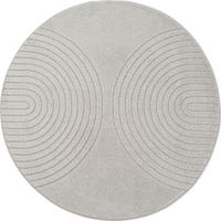RUNDTEPPICH Geometrisch MUOTA Polypropylen Grau 120 x 120 cm - Grau, Textil (120/120cm) - KADIMA DESIGN