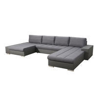 WOHNLANDSCHAFT VERONA U-Form mit Schlaffunktion, Bettkasten und Wellenfederung – Großzügiges Ecksofa 387 cm - Grau, Kunststoff (387/85/213cm) - Wohnideebilder