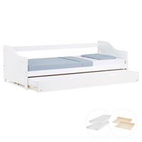 AUSZIEHBETT mit Matratze 90/200 cm Weiß - Weiß, Holz (90/200cm) - Homestyle4u