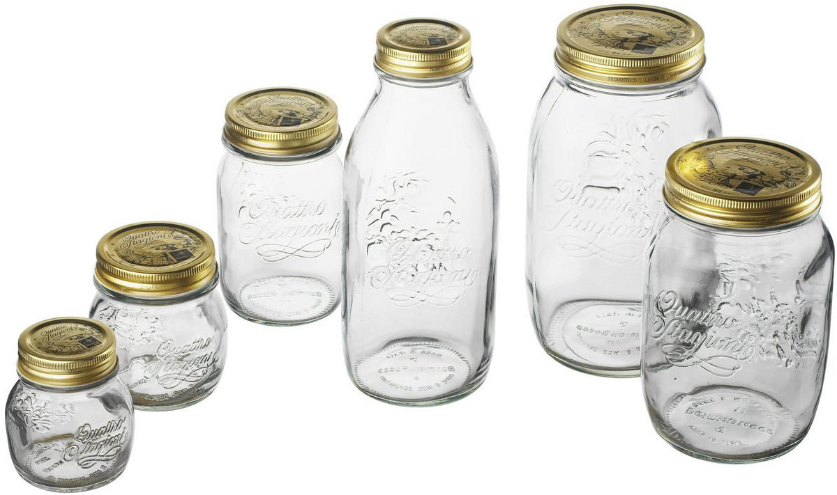 WECKGLAS Weckjars Quattro Stagioni - ø 11 cm / 1 Liter - 6 Stück - Transparent, Glas (2/17/11cm) - Bormioli Rocco