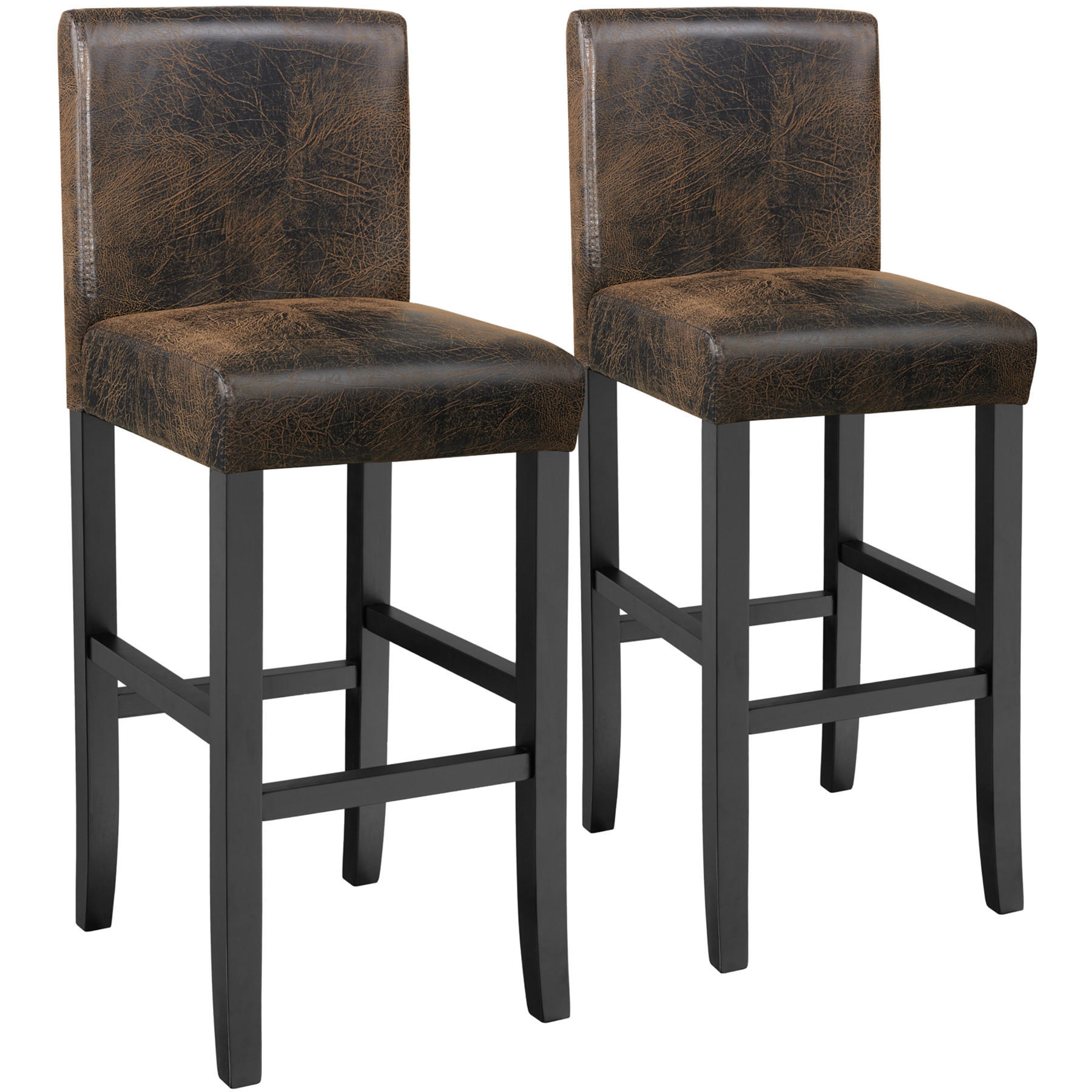 BARHOCKER ,Sitzhöhe 76 cm,antikbraun - Anthrazit/Braun, Holz (40/107/41cm) - tectake