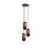 GALERIELEUCHTE Velo 3-flammig Braun Ø 18cm - Schwarz/Braun, Glas (18/18/33cm) - s.luce