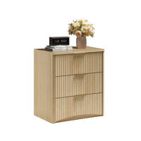 NACHTTISCH 38/58/64 cm Eiche aus MDF mit 3 Schubladen - Braun, Holzwerkstoff (38/64/58cm) - OKWISH