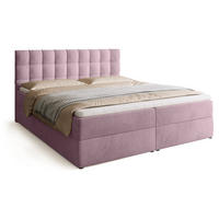 BOXBETT Detroit mit Topper 180/200 Rosa - Rosa, Holzwerkstoff/Textil (180/200cm) - Bromarkt