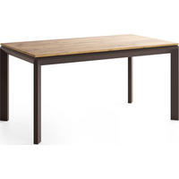 ESSTISCH Elan rechteckig ausziehbar verlängerbar mit Braunen Metallbeinen, Eiche Braun 160-250/90/76 cm - Eiche Wotan/Braun, Holzwerkstoff/Metall (90/250/78cm) - WFL GROUP