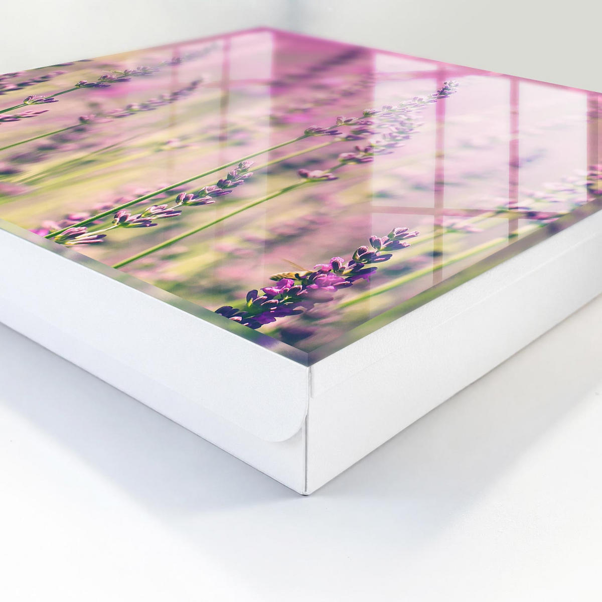 SCHLÜSSELBOX Weiß 30x30 cm – Türöffnung nach rechts - Lila Garten - Lila, Metall (30/30/5cm) - TULUP