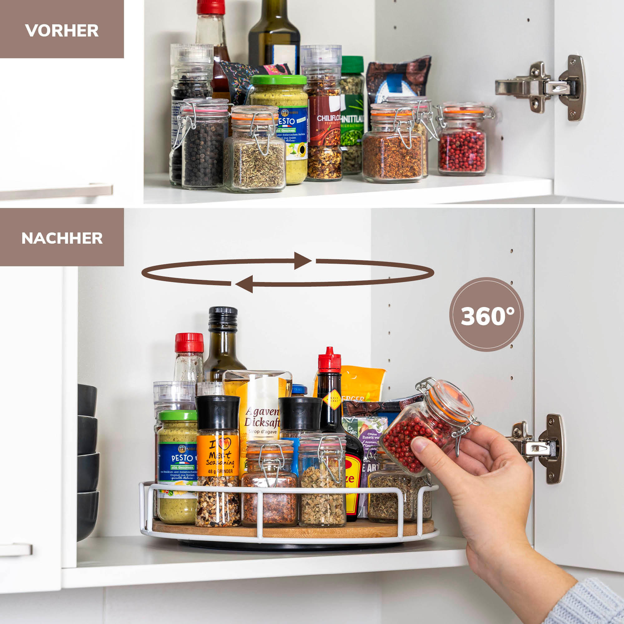 Thumbnail - eluno Drehteller, Weiß, Metall, 30x6x30 cm, Küchenzubehör