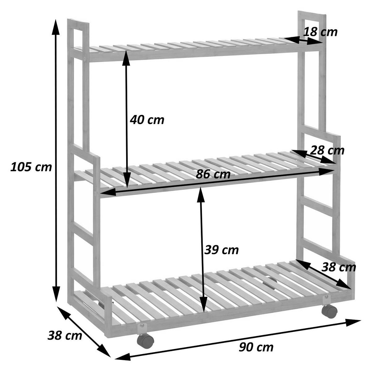PFLANZENREGAL Braun - Braun, Holz (90/105/38cm) - MCW