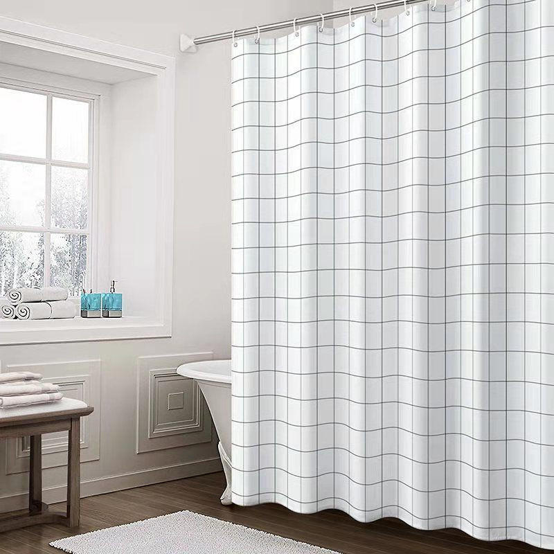 DUSCHVORHANG Polyester 80 x 180 cm wasserdicht antibakteriell maschinenwaschbar Badezimmer Unikat - Weiß, Kunststoff (80/180cm) - MCBOSON
