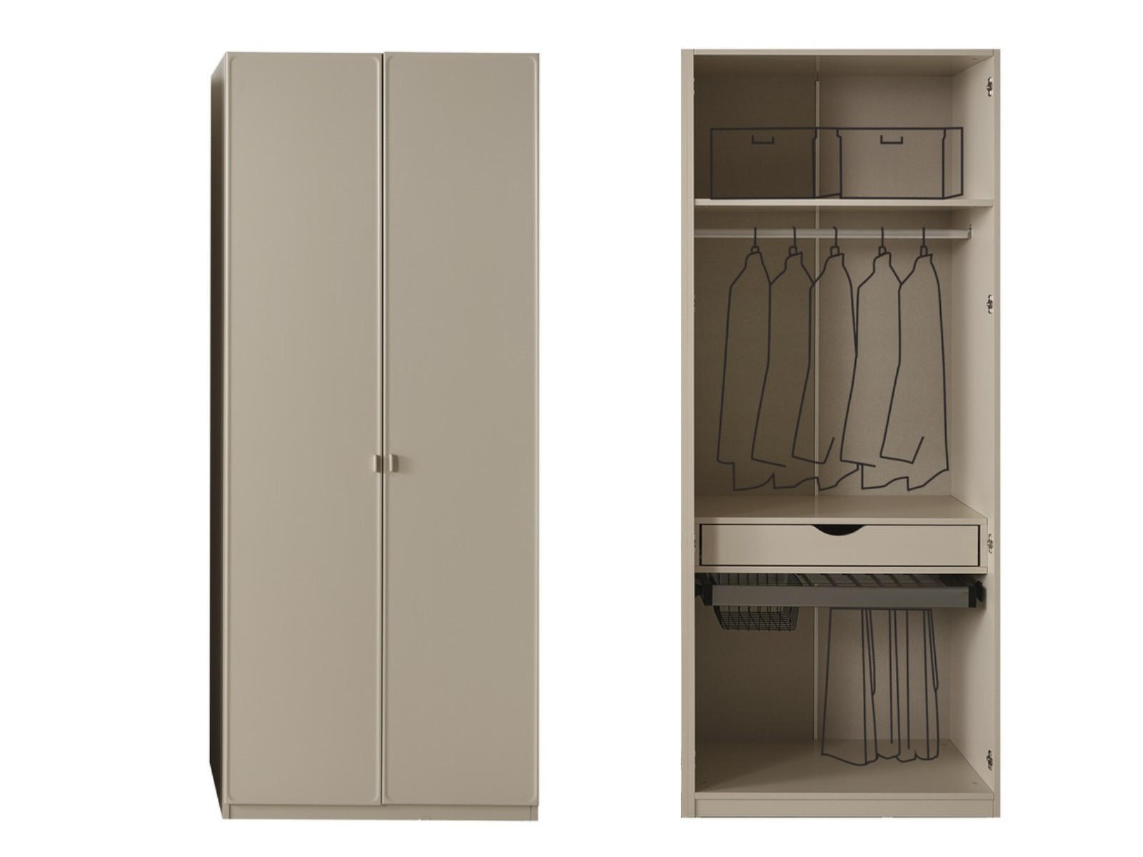 XXXLutz Kleiderschrank Beige 87x214x62 cm