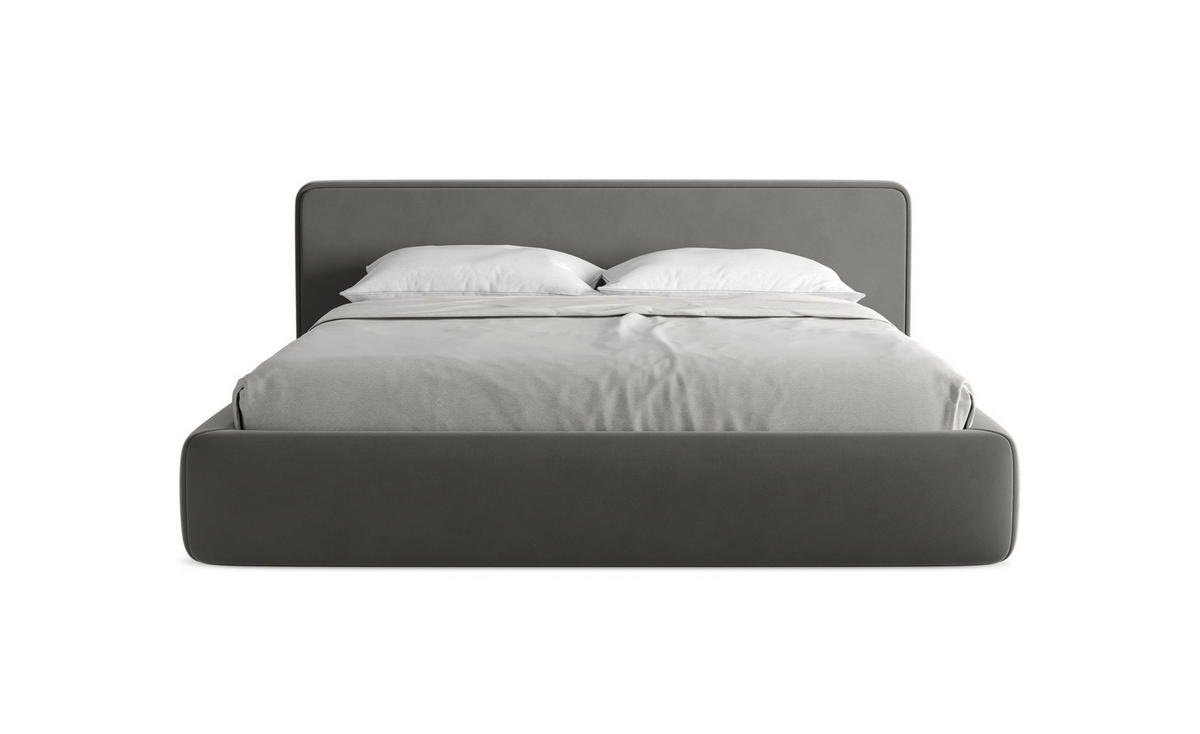 POLSTERBETT mit Bettkasten und Lattenrost 220x225 Grau - Dunkelgrau/Schwarz, Kunststoff/Textil (180/200cm) - Makamii