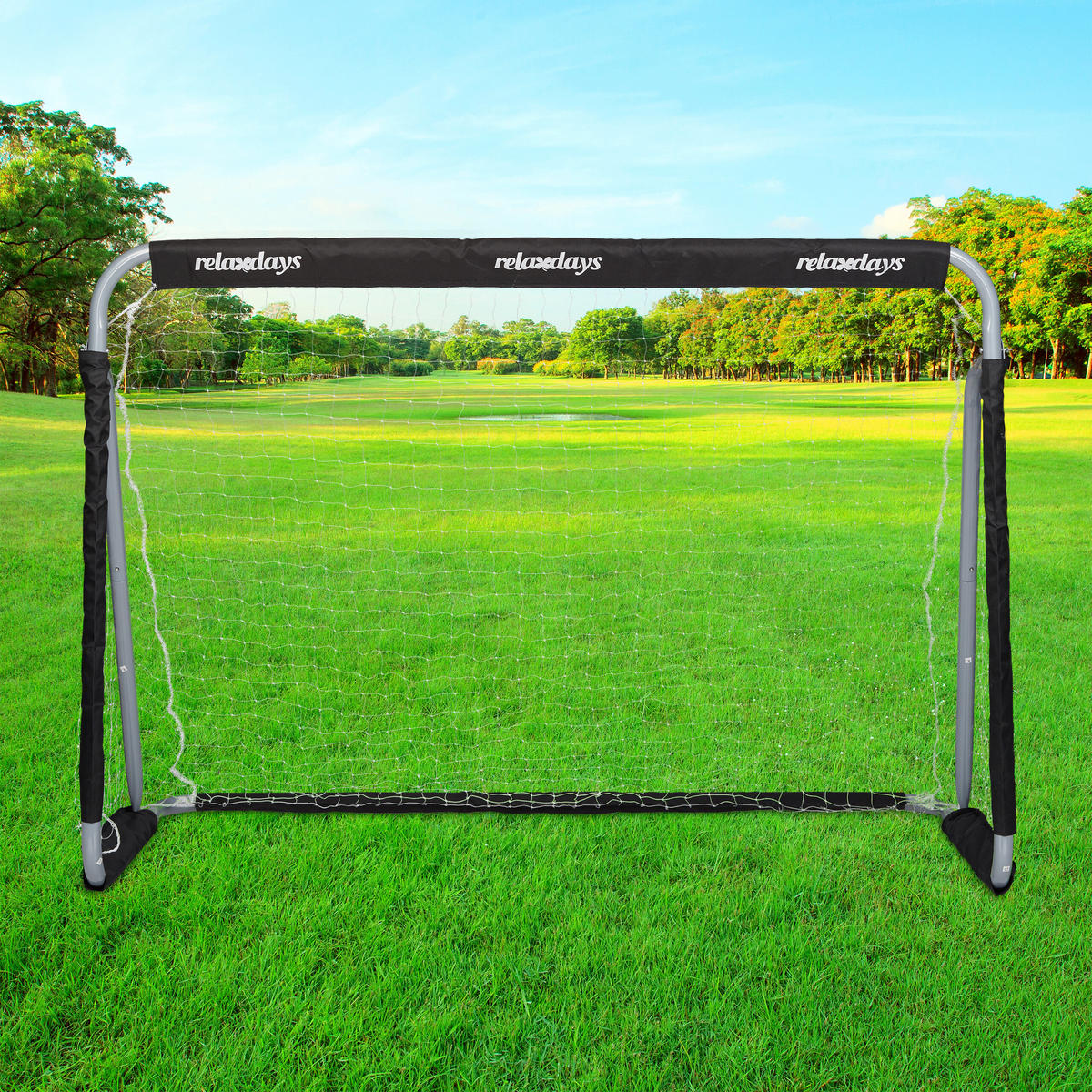 FUSSBALLTOR - Multicolor, Textil/Metall (150/75cm) - Relaxdays