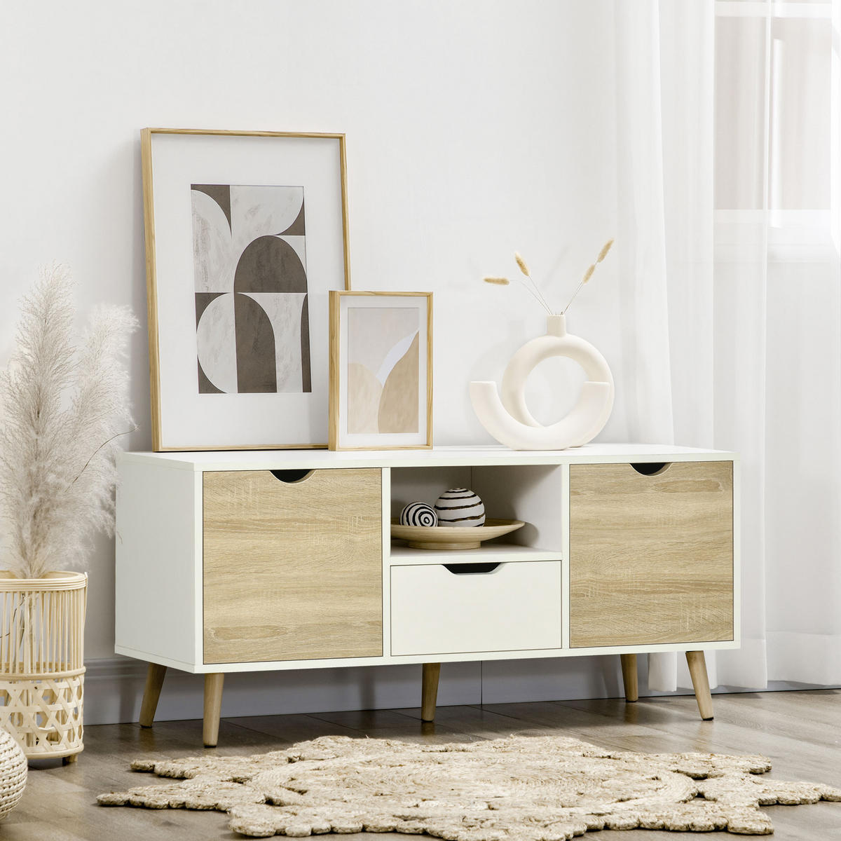 TV-MÖBEL Weiß 1 Stück - Weiß, Holzwerkstoff (110/50/40cm) - GiPP