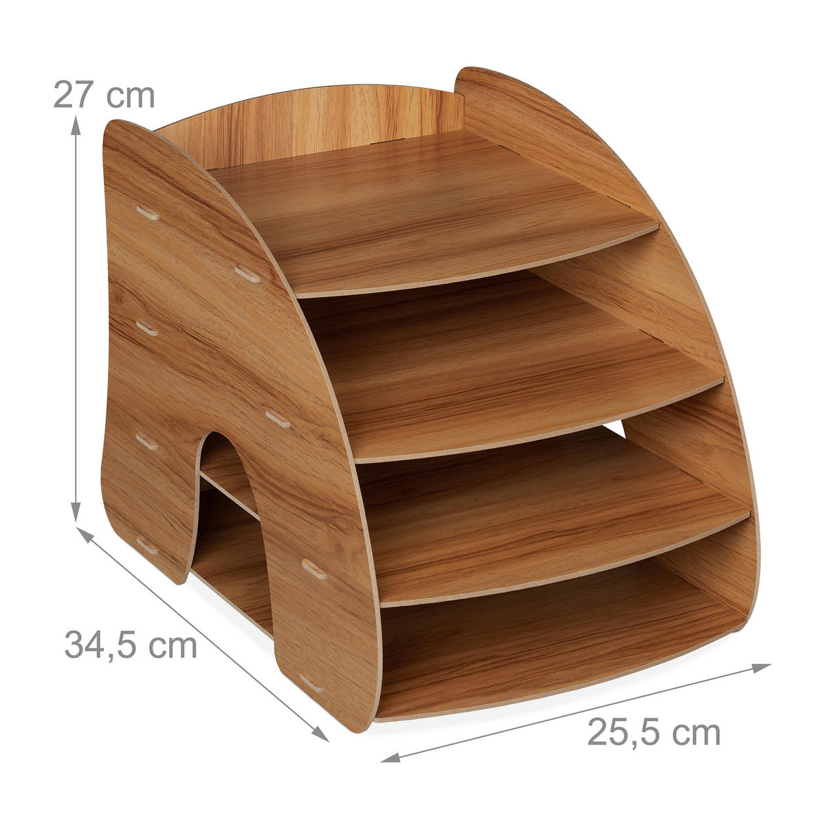 DOKUMENTENABLAGE - Dunkelbraun, Holzwerkstoff (25.5/27/34.5cm) - Relaxdays