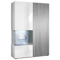 VITRINE Morena Tür und Einsatz in Avola-Anthrazit - Anthrazit, Holzwerkstoff (91.5/136.5/37cm) - Vladon