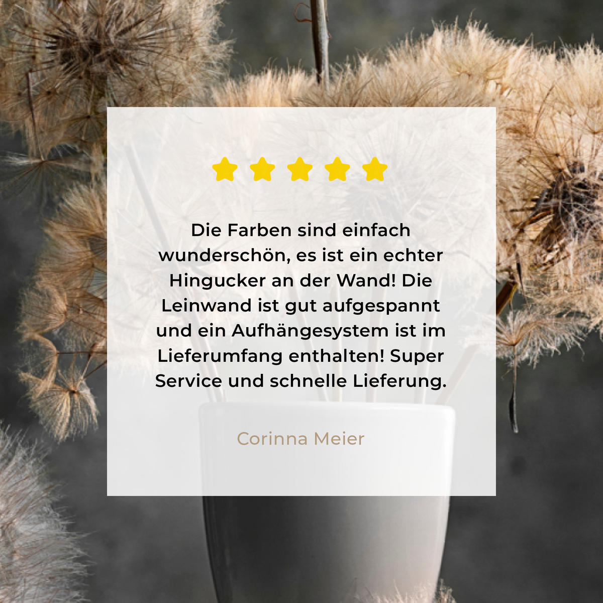 LEINWANDBILD Blumensamen - Löwenzahn - Vase - Stilleben - Blumenstrauß Wohnzimmer Groß 120x80 cm - Dunkelgrau, Textil (120/80cm) - MuchoWow