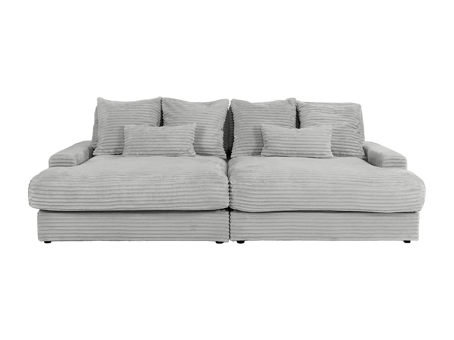 SOFA ohne Schlafmöglichkeit - 4 Personen - Samt - Grau - Grau, Textil (266/90/151cm) - Vente-Unique