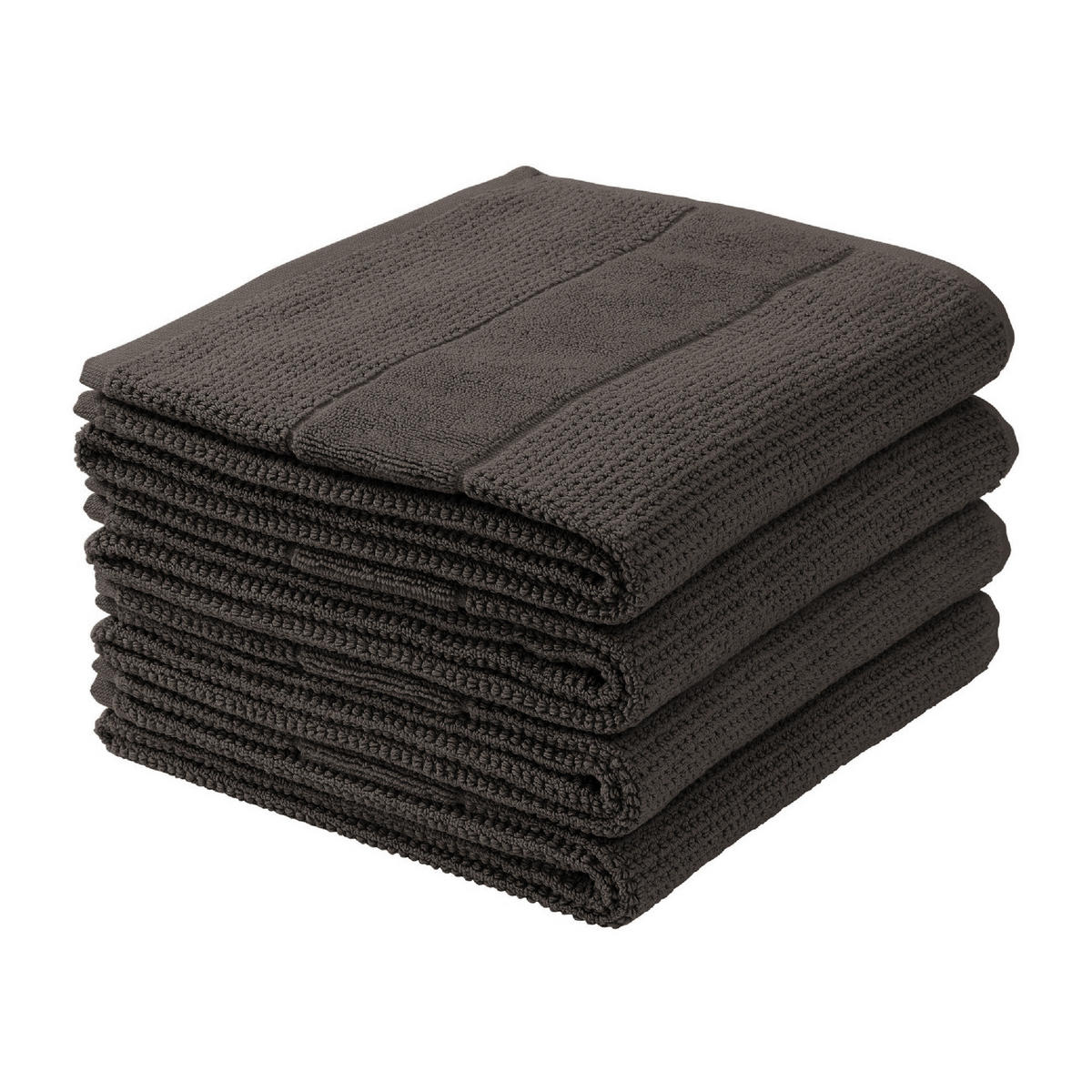 HANDTUCHSET Turin - 4-teilig - 50 x 100 cm - Dunkelgrau - Dunkelgrau, Textil (50/100cm) - SCHIESSER