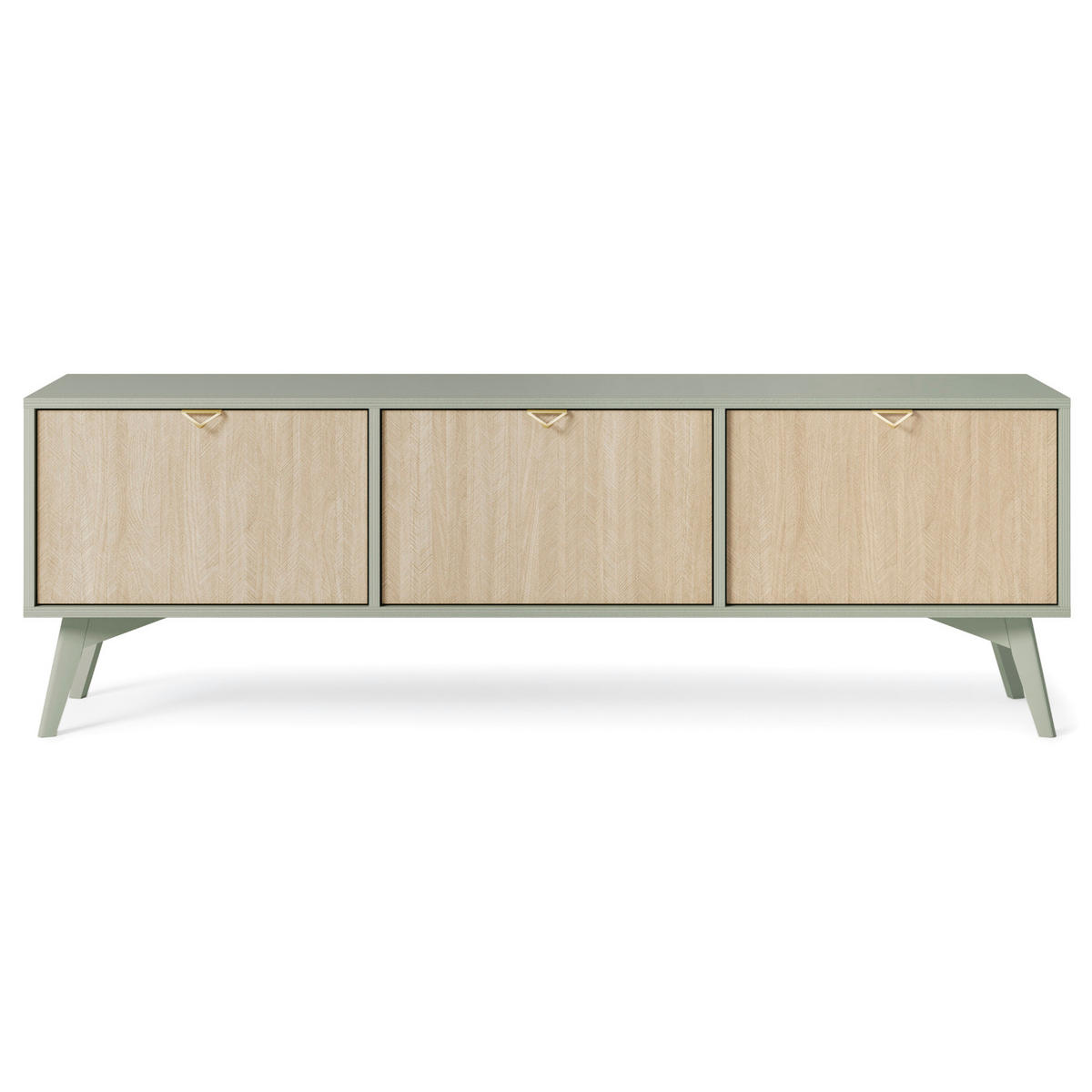 LOWBOARD TV TOFINO RTV1-3D Holzbeine eukalyptus - Eichefarben/Eukalyptusholzfarben, Holz/Holzwerkstoff (158/52/38cm) - Komodee