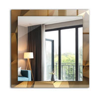 SPIEGEL 60 x 60 cm Rechteckig mit Aufdruck - Graubraun, Glas (60/60/0.4cm) - TULUP