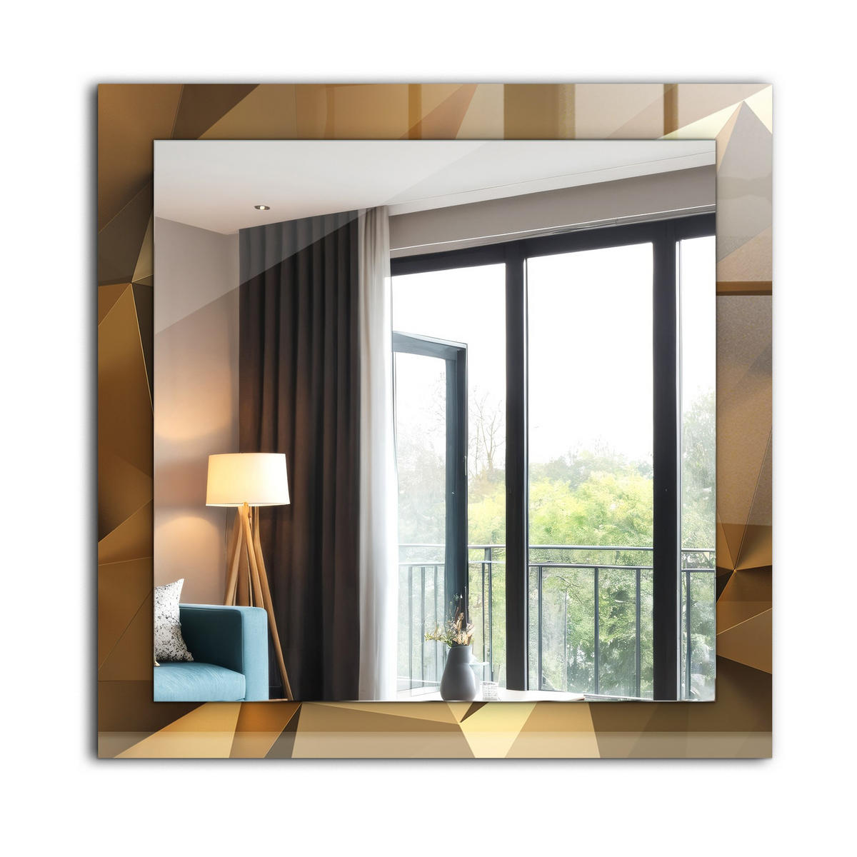 SPIEGEL 60 x 60 cm Rechteckig mit Aufdruck - Graubraun, Glas (60/60/0.4cm) - TULUP