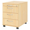 ROLLCONTAINER - 3 Materialschubladen 58/42,8/59 cm in Ahornfarben Bogengriff (Metall) - Ahornfarben, Holzwerkstoff (42.8/59/58cm) - bümö