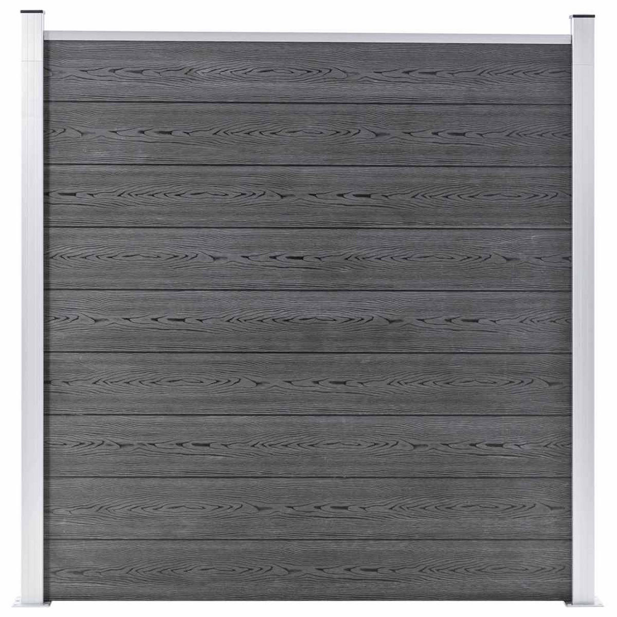 ZAUN_SET WPC 1 Quadrat + 1 Schräge 273/186 Cm Grau - Grau, Holzwerkstoff (273/186cm) - vidaXL