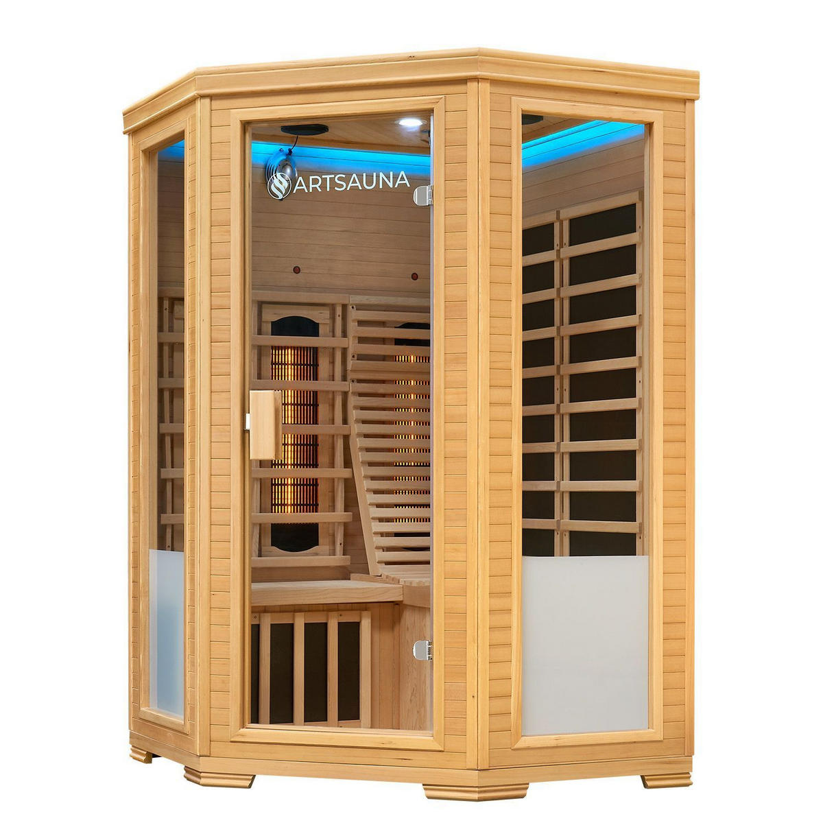 INFRAROTKABINE Aalborg mit Dual Technologie & Hemlockholz - Naturfarben, Holz (120/190/120cm) - Artsauna