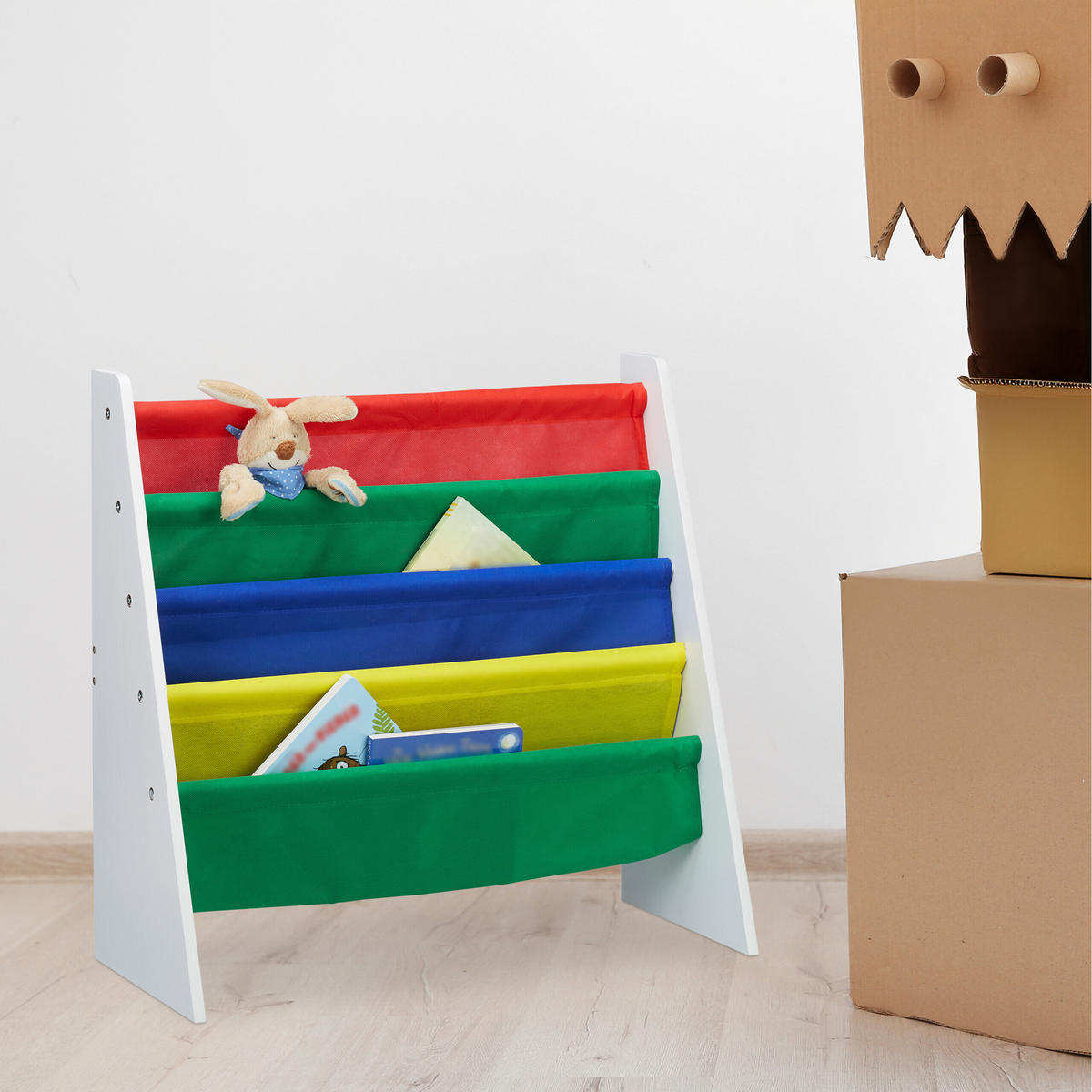 BÜCHERREGAL Kinder - Multicolor, Holzwerkstoff/Kunststoff (61.5/60/28.5cm) - Relaxdays