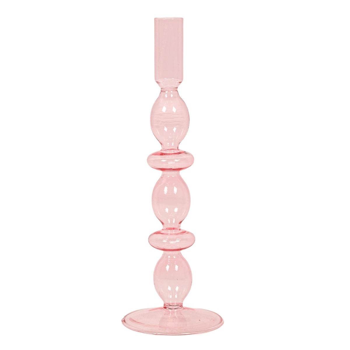 KERZENSTÄNDER für eine Stabkerze 9/9/25,7 cm - Rosa, Glas (9/25.7/9cm) - Atmosphera Createur d´interieur