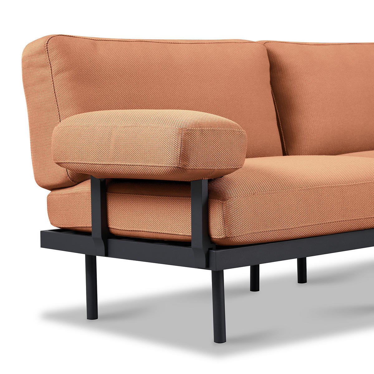 OUTDOOR-ECKSOFA - Rosa, Textil/Metall (273/80/186cm) - home24