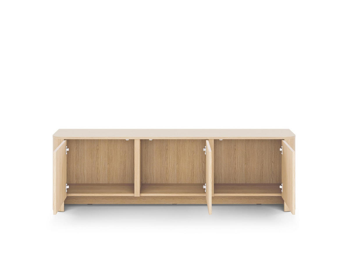 TV-SCHRANK Rari 168x52x39 cm - Lowboard mit Stauraum - Tv Ständer aus Laminierter Spanplatte - Helle Eiche Farbe - Eichefarben, Holzwerkstoff (137/42.5/33cm) - Chilly