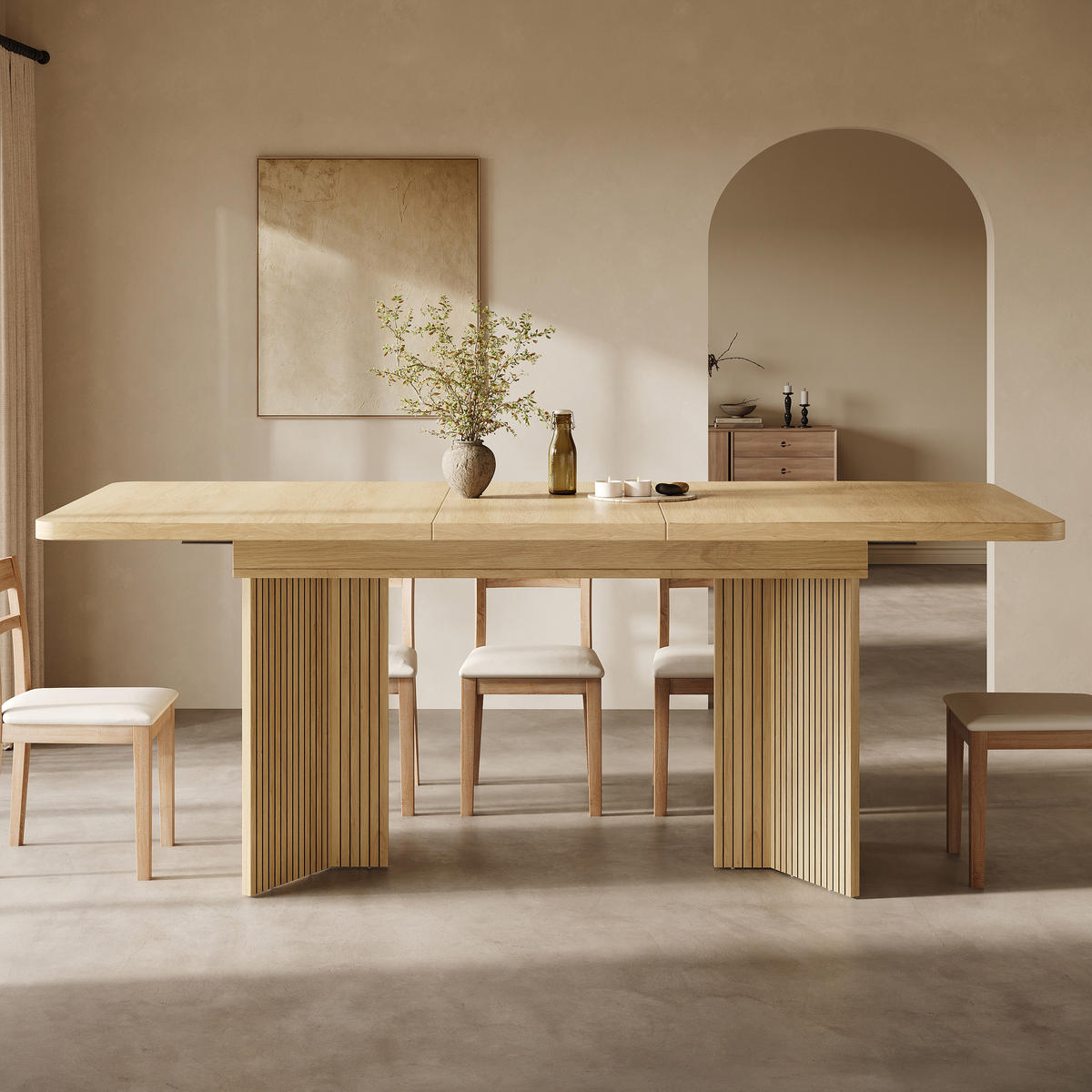 ESSTISCH ausziehbar 120-160/80/76,1 cm DE-39643 Eiche hell - Naturfarben, Holzwerkstoff (80/120/76.1cm) - ComfortXL