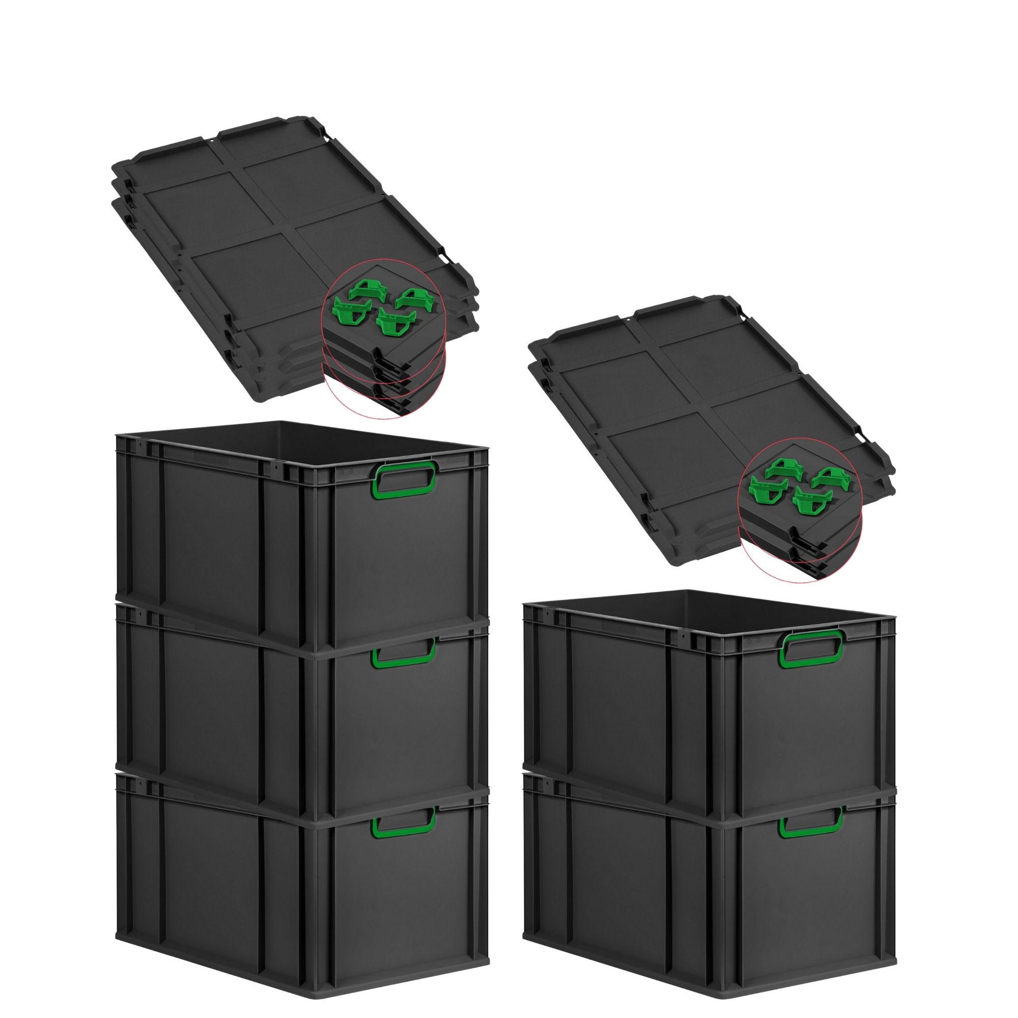 Proregal Eurobox Schwarz, Grün 40x32x60 cm