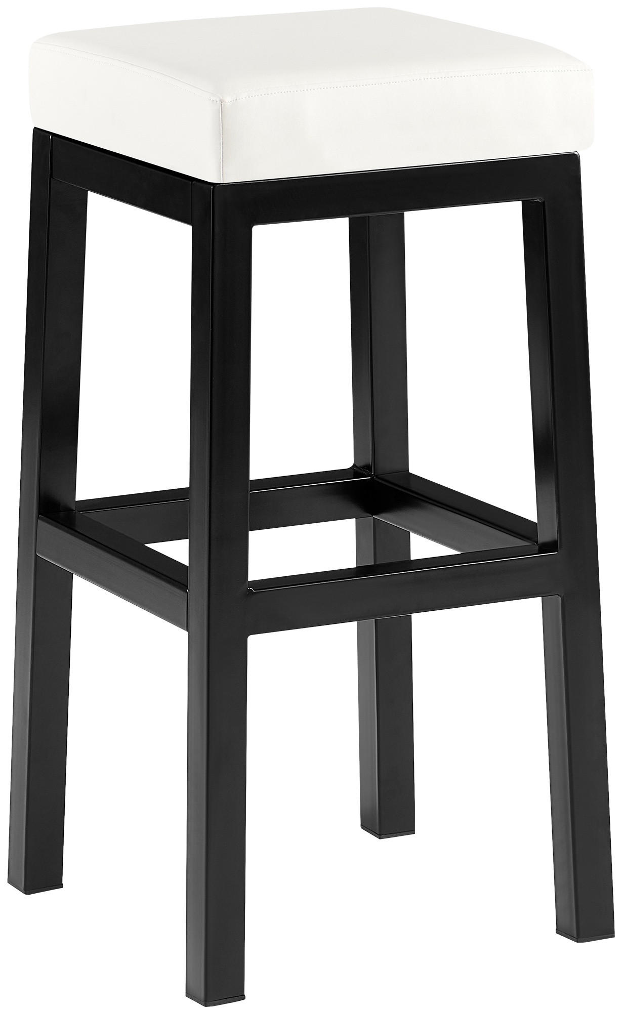 BARHOCKER Lederlook Weiß - Schwarz/Weiß, Textil/Metall (37/78/37cm) - CLP