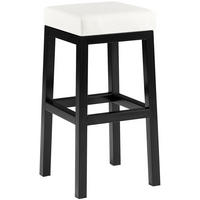 BARHOCKER Lederlook Weiß - Schwarz/Weiß, Textil/Metall (37/78/37cm) - CLP