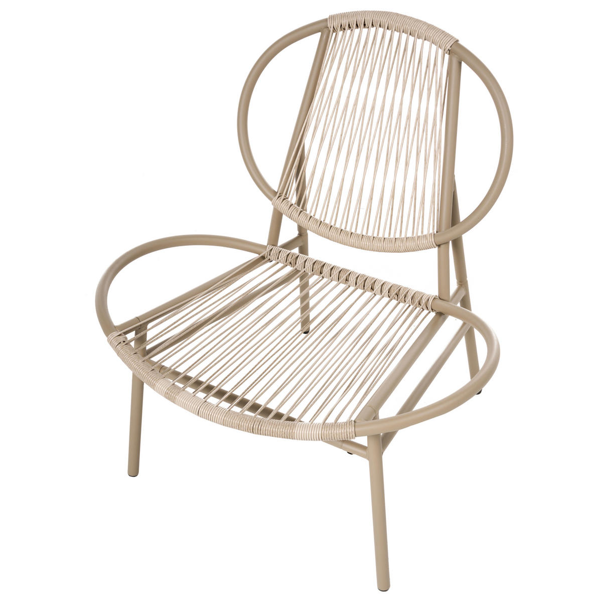 GARTENSTUHL Beige Ovaro - Beige, Kunststoff (74/78/68cm) - Beliani